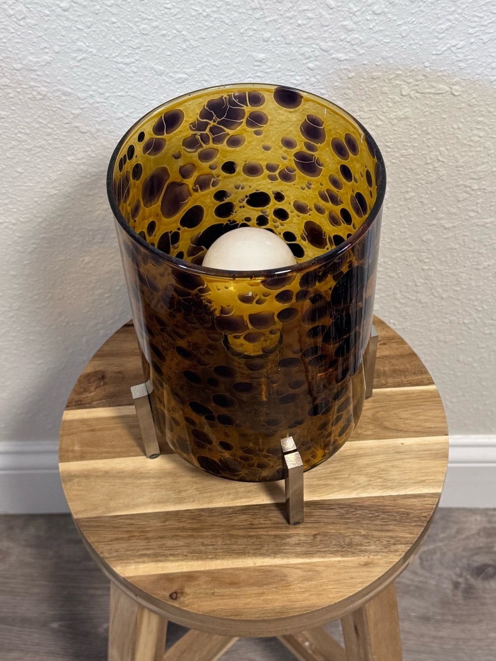 Mini Glass Accent & Table Lamp Tortoise Shell ~9.75" Ravenna Home EUC - Picture 6 of 10